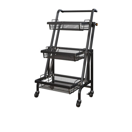 SOGA 3 Tier Steel Mesh Adjustable Kitchen Cart - Image 01