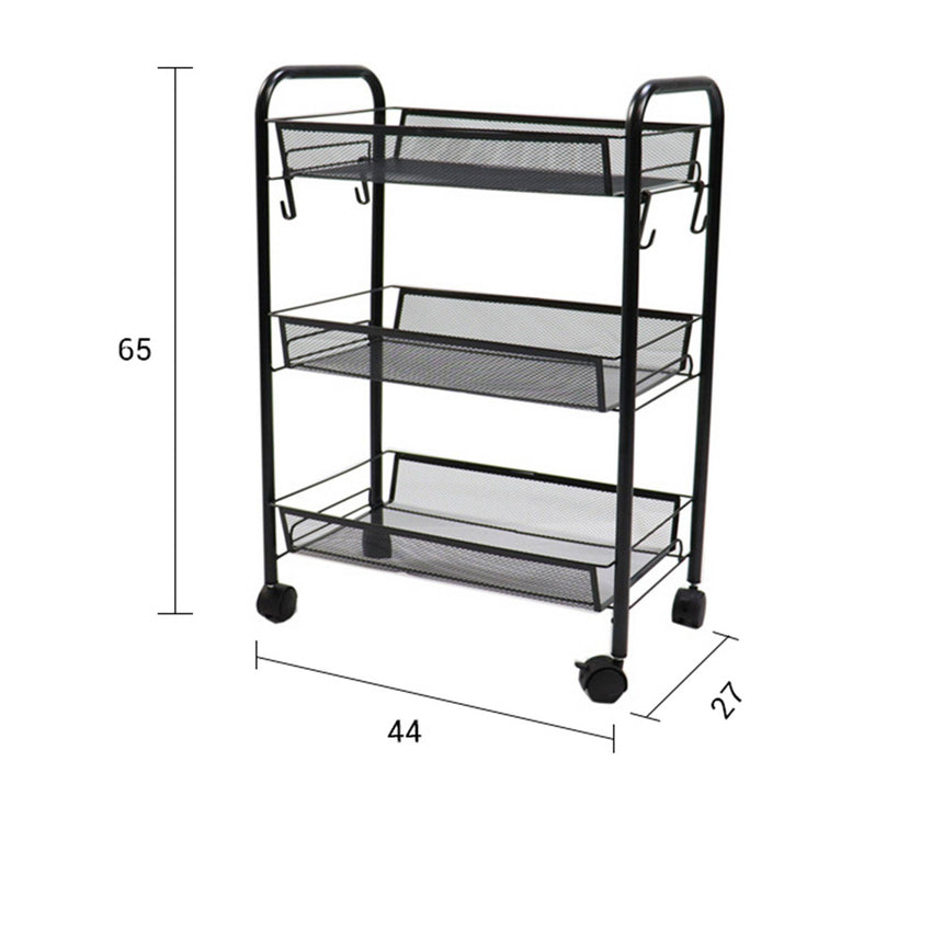 SOGA 3 Tier Steel Mesh Kitchen Cart - Image 06