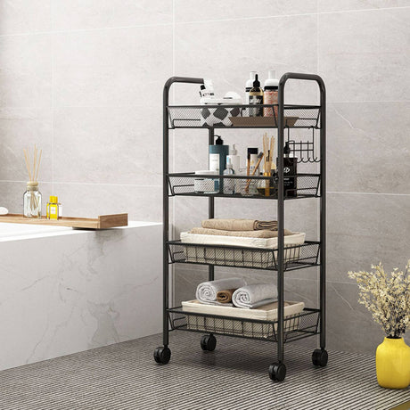 SOGA 4 Tier Steel Mesh Kitchen Cart - Image 02