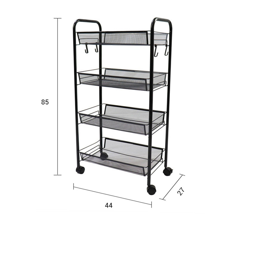 SOGA 4 Tier Steel Mesh Kitchen Cart - Image 06