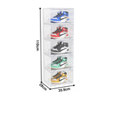 SOGA 5 Tier Shoe Organiser with Magnetic Door Clear - Image 03