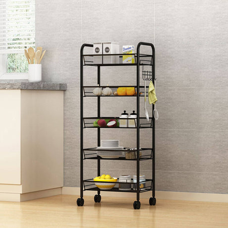 SOGA 5 Tier Steel Mesh Kitchen Cart - Image 02