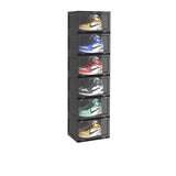 SOGA 6 Tier Shoe Organiser with Magnetic Door Black - Image 01