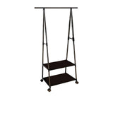 SOGA Clothes and Shoe Rack Organiser with Wheels Black - Image 01