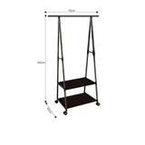 SOGA Clothes and Shoe Rack Organiser with Wheels Black - Image 06