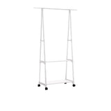 SOGA Clothes and Shoe Rack Organiser with Wheels White - Image 01