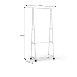 SOGA Clothes and Shoe Rack Organiser with Wheels White - Image 06