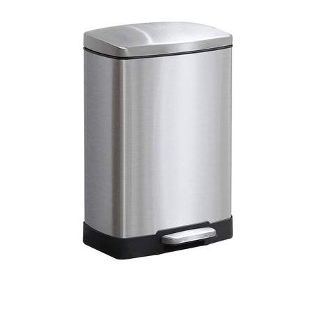 Soga Rectangular Pedal Bin 12L Silver - Image 01