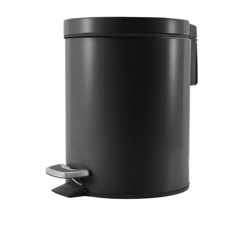 Soga Round Pedal Bin 12L Black - Image 01