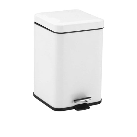 Soga Square Pedal Bin 12L White - Image 01