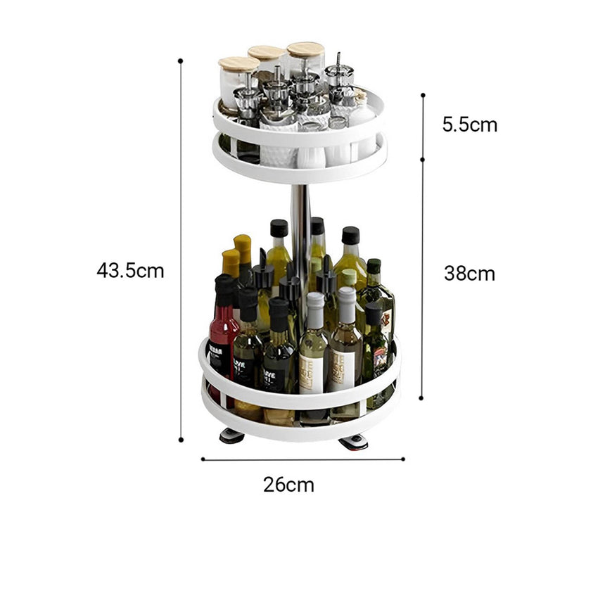 SOGA Round 2 Tier Countertop Seasoning Organiser White - Image 03