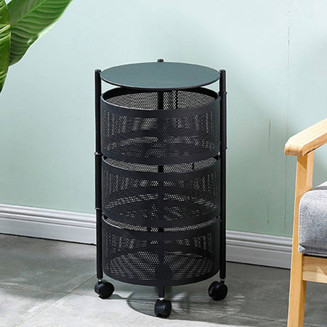 SOGA Round 3 Tier Steel Mesh Rotating Kitchen Cart - Image 02