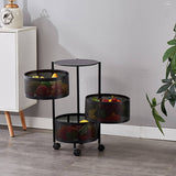 SOGA Round 3 Tier Steel Mesh Rotating Kitchen Cart - Image 04