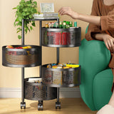 SOGA Round 4 Tier Steel Mesh Rotating Kitchen Cart - Image 03