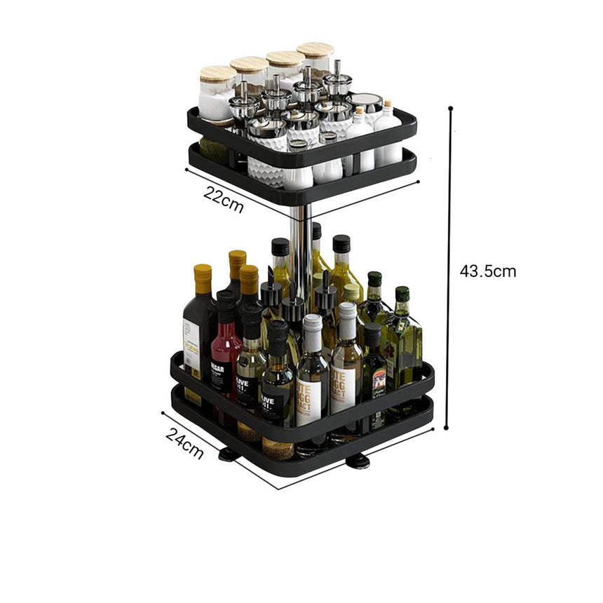 SOGA Square 2 Tier Countertop Seasoning Organiser - Image 04