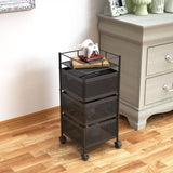 SOGA Square 3 Tier Steel Mesh Rotating Kitchen Cart - Image 02