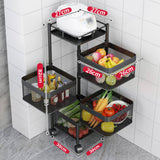 SOGA Square 4 Tier Steel Mesh Rotating Kitchen Cart - Image 06