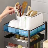 SOGA Square 5 Tier Steel Mesh Rotating Kitchen Cart - Image 04