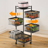 SOGA Square 5 Tier Steel Mesh Rotating Kitchen Cart - Image 06