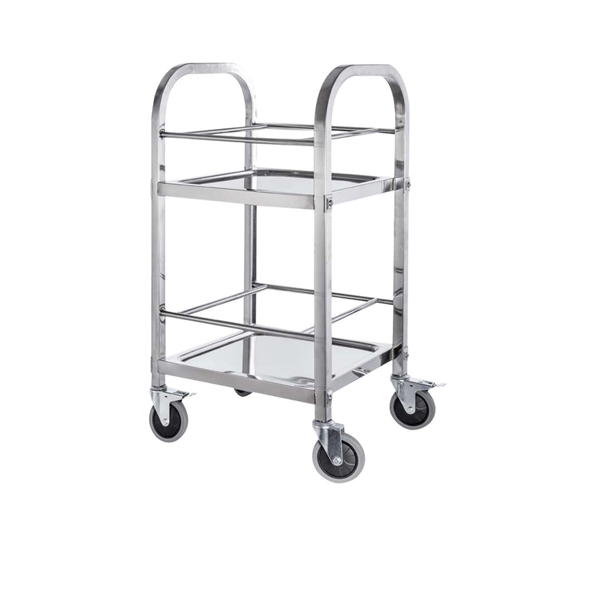 SOGA Square Stainless Steel 2 Tier Utility Cart 50cm - Image 01