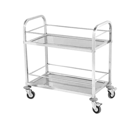 SOGA Stainless Steel 2 Tier Utility Cart 75x40cm - Image 01