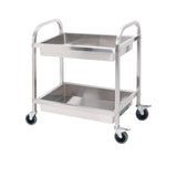 SOGA Stainless Steel 2 Tier Utility Cart 75x40x83cm - Image 01