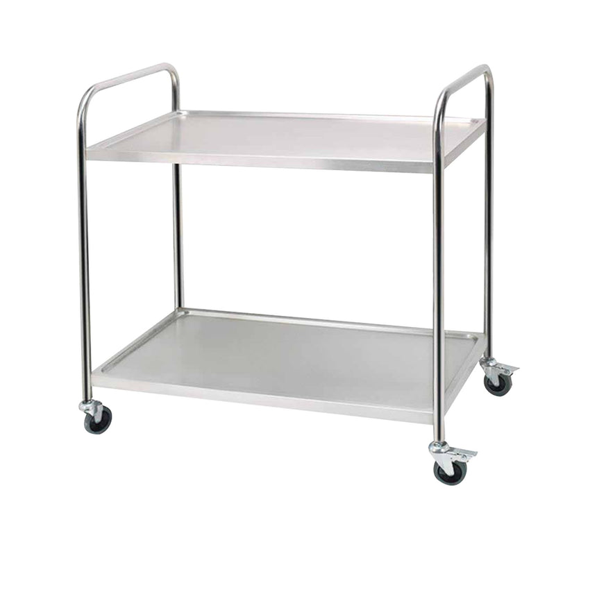 SOGA Stainless Steel 2 Tier Utility Cart 81x46cm - Image 01