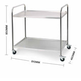 SOGA Stainless Steel 2 Tier Utility Cart 81x46cm - Image 02