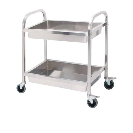 SOGA Stainless Steel 2 Tier Utility Cart 90x45cm - Image 01