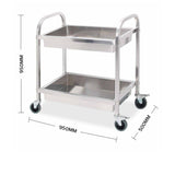 SOGA Stainless Steel 2 Tier Utility Cart 90x50cm - Image 02