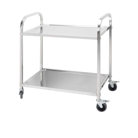 SOGA Stainless Steel 2 Tier Utility Cart without Railings 75x40cm - Image 01