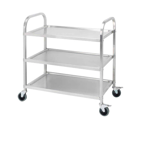 SOGA Stainless Steel 3 Tier Utility Cart 85x45cm - Image 01