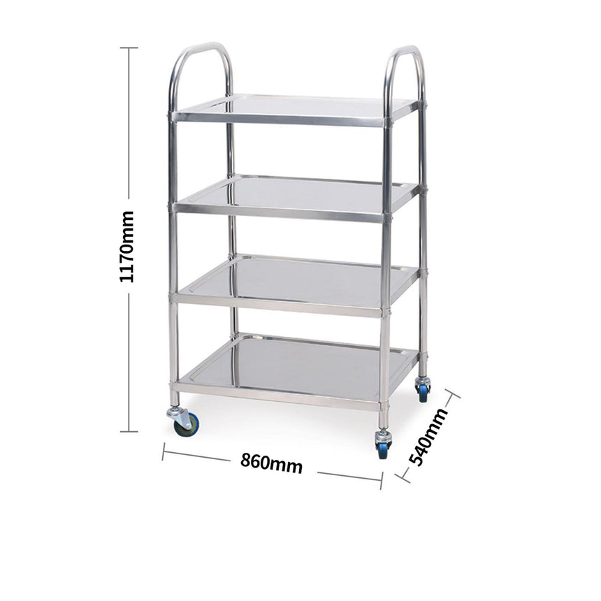 SOGA Stainless Steel 4 Tier Utility Cart - Image 02