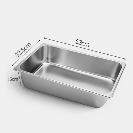 Soga Stainless Steel Gastronorm Pan 1/1 15cm Deep Set of 2 - Image 02