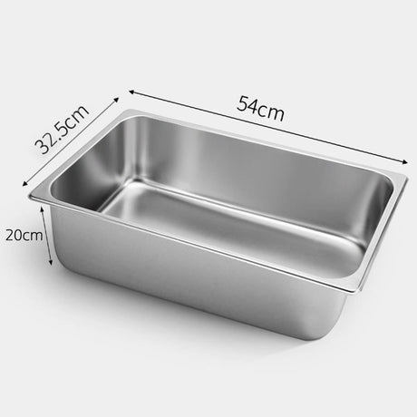 Soga Stainless Steel Gastronorm Pan 1/1 20cm Deep Set of 2 - Image 02