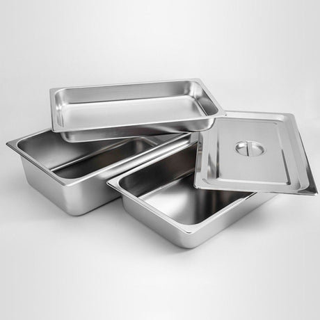 Soga Stainless Steel Gastronorm Pan 1/1 4cm Deep Set of 2 - Image 02