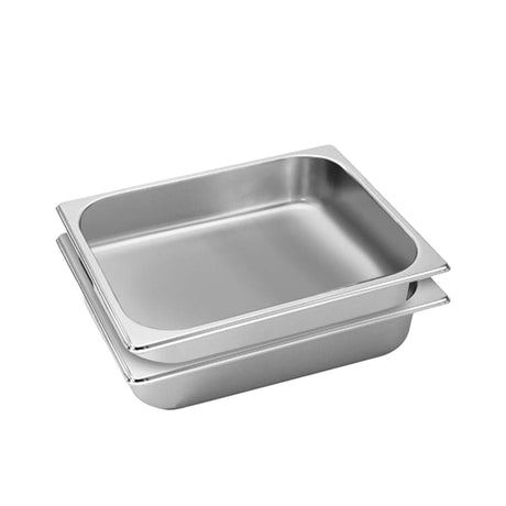 Soga Stainless Steel Gastronorm Pan 1/2 6.5cm Deep Set of 2 - Image 01