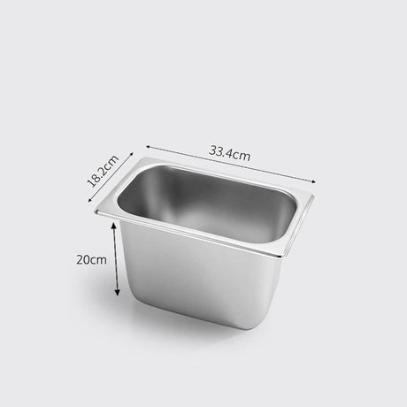 Soga Stainless Steel Gastronorm Pan 1/3 20cm Deep - Image 02