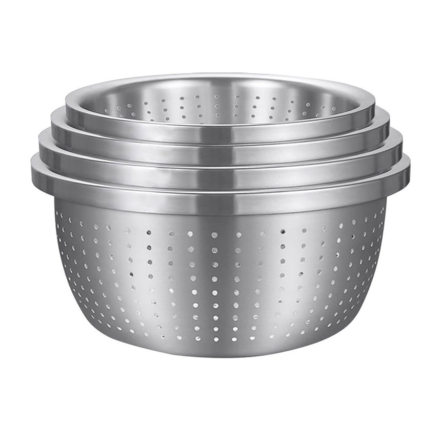 SOGA Stainless Steel Nesting Basin Colander Set 4pc - Image 01