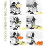 SOGA Stainless Steel Fruit and Vegetable Slicer with 3 Blades - Image 03