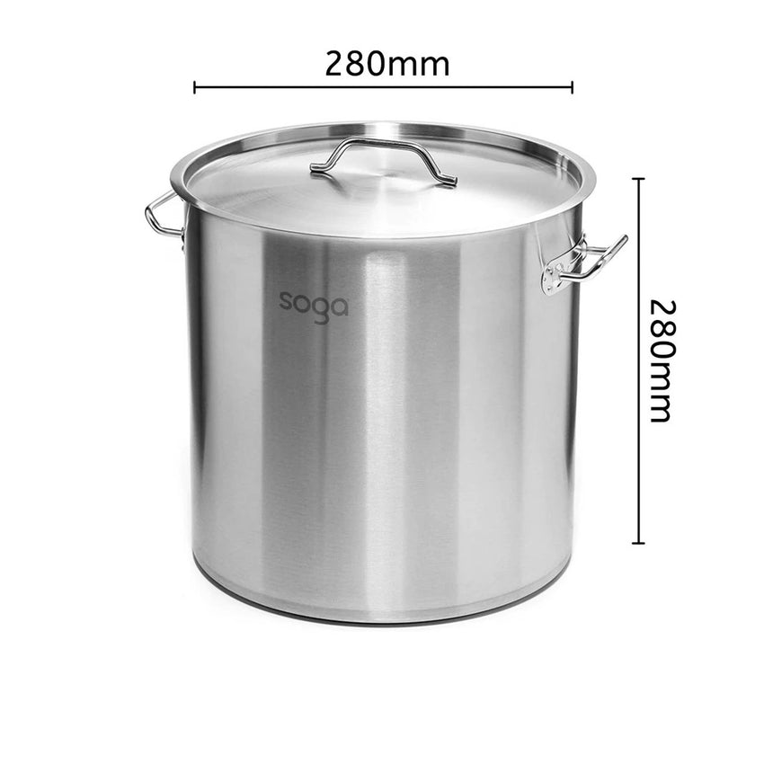 Soga Stainless Steel Stockpot 28cm - 17L - Image 05