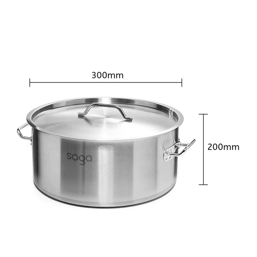 Soga Stainless Steel Stockpot 300cm - 14L - Image 03