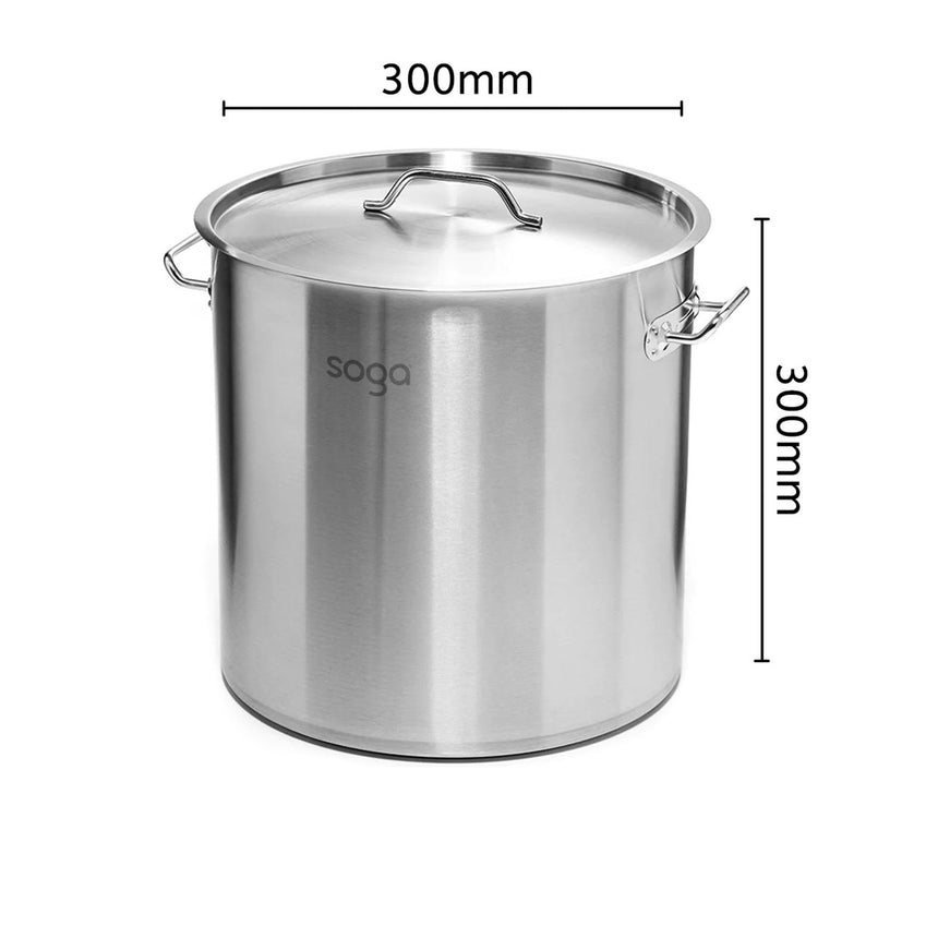 Soga Stainless Steel Stockpot 30cm - 21L - Image 05