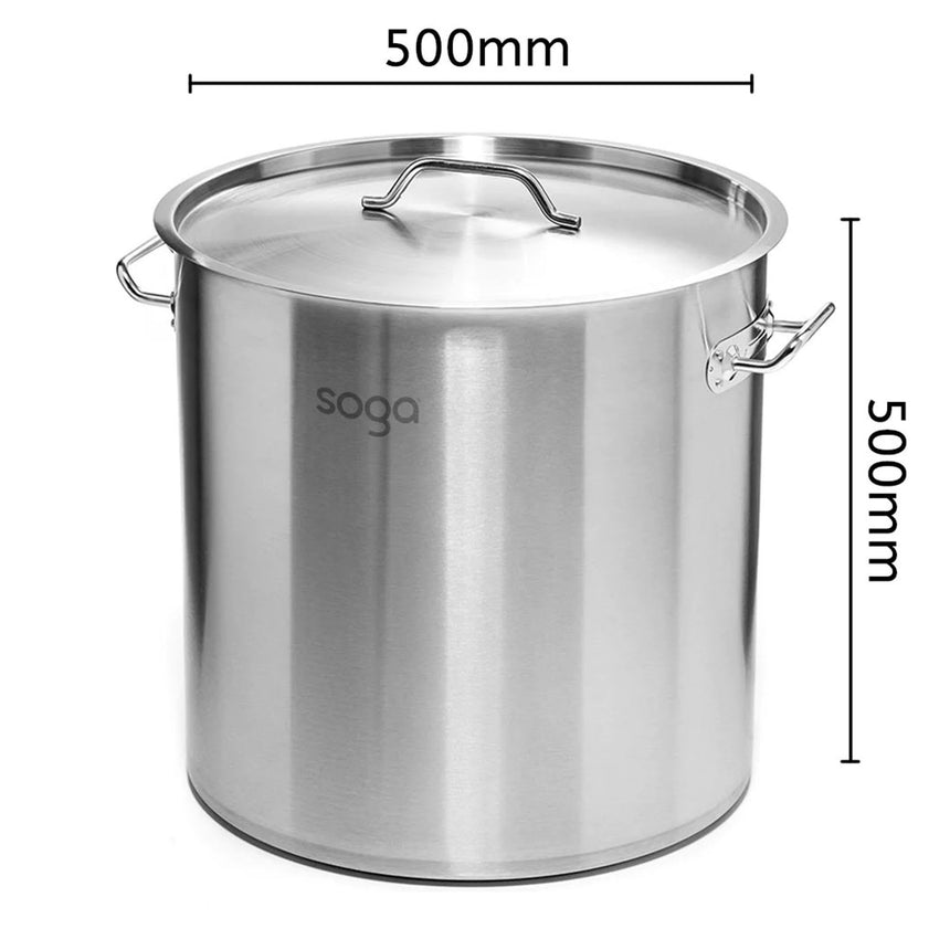 Soga Stainless Steel Stockpot 50cm - 98L - Image 05