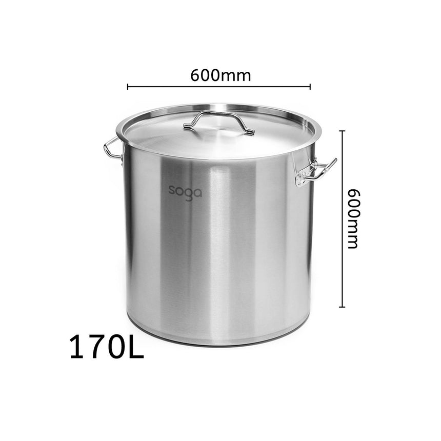 Soga Stainless Steel Stockpot 60cm - 170L - Image 05