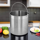 Soga Stainless Steel Stockpot with Pasta Strainer 30cm - 21L - Image 03