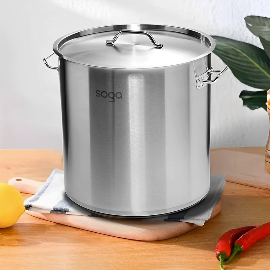 Soga Stainless Steel Stockpot with Steamer Rack 30cm - 21L - Image 03