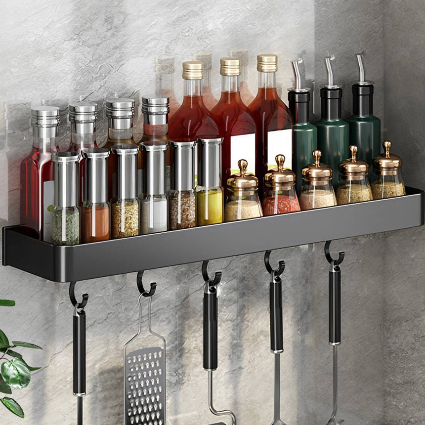 SOGA Wall Mounted Kitchen Spice Storage Organiser with Hooks 52cm - Image 06