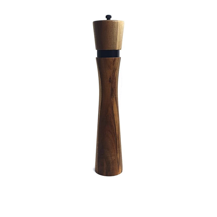 St. Clare Salt or Pepper Grinder 30cm Acacia and in Black Steel - Image 02