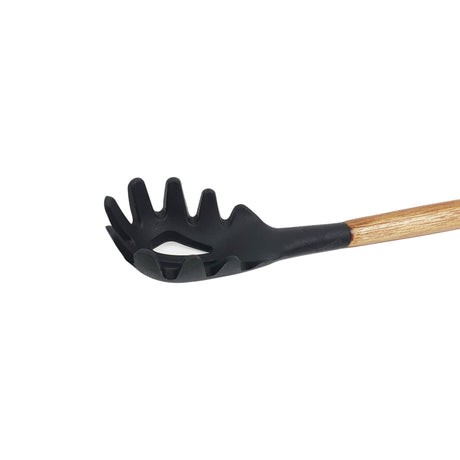 St. Clare Silicone Spaghetti Spoon with Acacia Handle in Black - Image 02